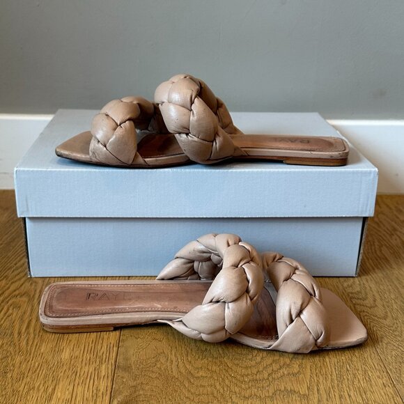RAYE Braid Leather Strap & Sole Square-Toe Flat Slide Sandals (Nude) - Picture 6 of 16